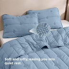 Bedsure Quilts Queen Size – Ultra Soft Cloud Lightweight Bedspread Coverlet Set with 2 Pillow Shams, Breathable & Cozy Comforter Set for All Season Use, Dusty Blue, 3 Piece (90x96 Inches)