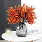 JAKY-Global Babys Breath Orange Silk Artificial Flowers 12 Bundle European Fake Silk Plants Decor Wedding Party Decoration Bouquets Real Touch DIY Home Garden (Orange 12pcs)