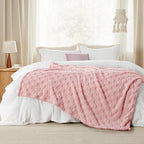 Bedsure GentleSoft Pink Throw Blanket for Couch - Checkered Fleece Blankets Gifts for Women Men Girls, Cute Soft Cozy Throw for Bedroom Home Decor Gifts, 50x60 Inches
