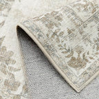 2x8 Runner Rug Beige Washable Hallway Kitchen Bedroom Vintage Distressed Bathroom Non Slip Medallion Floral Carpet Indoor Retro Throw Floor Mat for Office Dining Laundry Living Room