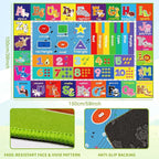 ABC Kids Rug for Playroom, Educational Play Mat for Kids, Preschool Rugs with ABC, Numbers, Animals Learning Rugs Carpet for Bedroom Playroom Classroom Baby Toddler Children (Blue, 59X39.4 INCH)