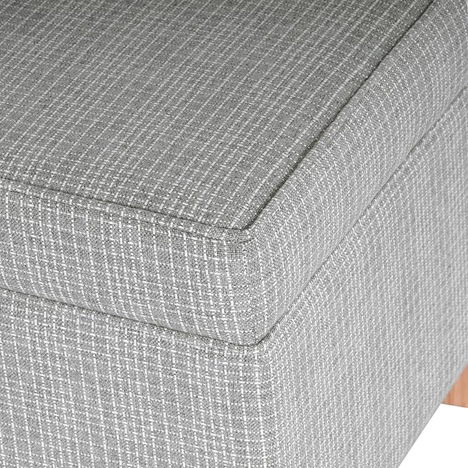 Homepop Home Decor | K7342-F2428 | Classic Square Storage Ottoman with Lift Off Lid- Sage Mini Grid Pattern