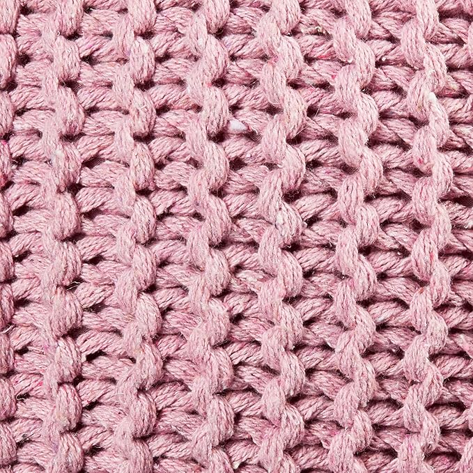 Urban Lifestyle Round Knit Pouf, Light Pink