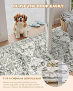 Runner Rug 2x10, Ultra-Thin Kitchen Rugs Non Slip Washable Rugs for Entryway Rug, Kitchen Runner Low Pile Vintage Soft Carpets for Living Room, Bathroom Bedroom (Grey/Beige,2'x10')