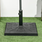 Outsunny 42lbs Resin Patio Umbrella Base, 20" Square Outdoor Umbrella Stand Holder for Parasol Poles 1.26", 1.5", and 1.9" Dia
