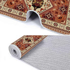 Cabin Collection Rug Vintage Southwestern Nature Landscape and Wild Animals Design Area Rugs Contemporary Geometric Stitching Carpets Bordered by Wooden Barn for Dining Room Laundry Bedsides, 2x5ft