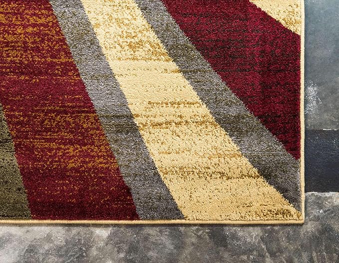 Unique Loom Barista Collection Area Rug - Ngada (5' 3" x 8' Rectangle, Beige/ Red)