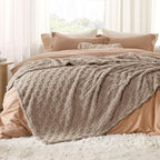 Bedsure GentleSoft California King Blanket for Bed - Super Soft Cozy Blankets for Women Men Girls, Large Fuzzy Fleece Throw for Bedroom Decor, Light Brown, 102x96 Inches