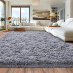 Rugs for Living Room 9x12, Soft Shaggy Modern Shag Area Rug for Bedroom, Upgrade Non-Slip Plush Fluffy Carpet for Kids Boys Girls Room Home Decor Aesthetic, Grey