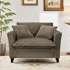 ERYE Living Room Accent Chair, Modern Corduroy Upholstered Chair Wider Seat Cushion Leisure Armchair W/2 Pillows and Removable Cover for Home Apartment,Bedroom,Office