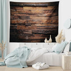 Ambesonne Chocolate Tapestry, Rough Dark Timber Texture Image Rustic Country Theme Hardwood Carpentry, Fabric Wall Hanging Decor for Bedroom Living Room Dorm, 45" X 30", Brown Dark Brown