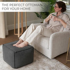 ZICOTO Beautiful Boucle Pouf Ottoman and Foot Rest - Elevate Your Living Room Decor with Lightweight Comfort and Charm - A Round Modern Foam Filled Foot Stool Perfect to Rest Your Feet