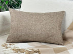 Aiking Home Woven Fine Faux Linen Throw Pillow Cover, Size 12"x18", Wheat