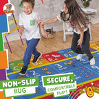 KC Cubs: Educational Rug: ABC Alphabet, Numbers & Shapes - 8x10' Playmat - Interactive Play, Activity Area Carpet, Bedroom-Classroom, Baby-Toddler-Kid