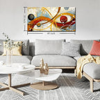Large Abstract Yellow Canvas Wall Art for Living Room Bedroom Home Office Modern Wall Decor Line Geometric Abstract Picture Framed Canvas Prints Size 20x40