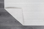Micro Loop Indoor Rug White 8x10 Boho Geometric Neutral Area Rugs for Living Room Soft Luxury Modern Low and High Pile Durable Stain Resistant Non-Shedding Indoor Area Carpet 8 x 10