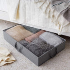 Amazon Basics Under Bed Fabric Zipper Storage Container Bags with Window and Handles, 2-Pack, 30.2 x 20 x 5.7 inches, Gray