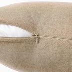 MIULEE Pack of 2 Decorative Outdoor Solid Waterproof Throw Pillow Covers Faux Linen Garden Farmhouse Cushion Cases for Patio Tent Balcony Couch Sofa 16x16 Inch Light Tan