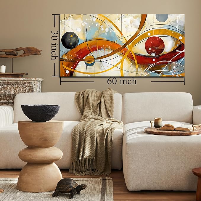 Large Abstract Canvas Wall Art for Living Room Bedroom Home Office Modern Wall Decor Line Geometric Abstract Picture Framed Canvas Prints Size 30x60