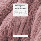 Bedsure GentleSoft Fuzzy Sherpa Faux Fur Twin Blanket Dusty Pink Cozy Gifts for Women Men, Soft Fleece Plush Warm Minky Thick Blanket Twin Size for Bed, Room Dorm Essentials Pink Decor Gifts, 60x80