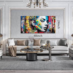 African American Wall Art - Graffiti Art Wall Decor Bedroom - Colorful Wall Decor for Teen Girls Size 24" x 48"