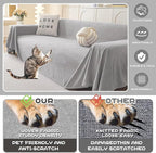 MYSKY HOME Non-Slip Couch Cover Couch Covers for 2 Cushion Couch Sofa Cover Sofa Slipcovers for Dogs, Sofa Covers Washable Love Seat Couch Covers Thick Furniture Protector, 71" x 102", Light Grey