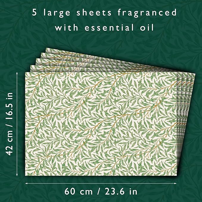 The Master Herbalist Fragrant Scented Drawer Liners in a William Morris Inspired Design | Pack of 5 Sheets | Contains Essential Oils | Made in The UK (Lavender)