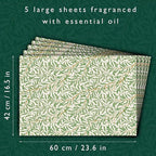 The Master Herbalist Fragrant Scented Drawer Liners in a William Morris Inspired Design | Pack of 5 Sheets | Contains Essential Oils | Made in The UK (Lavender)