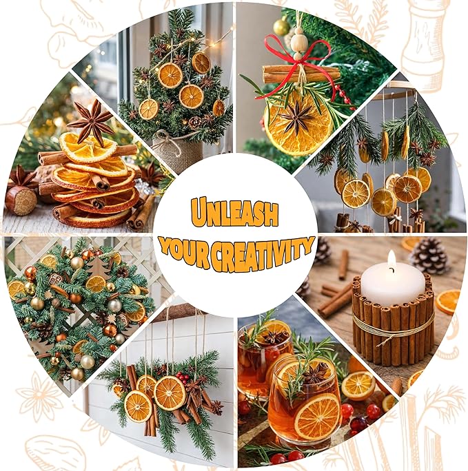 80 Pcs Simmering Potpourri, 8.5 oz Stovetop Simmer Pot Kit - Dried Orange Slices, Cinnamon, Star Anise, Christmas Deco, House Warming, Gift Basket, DIY, Thanksgiving
