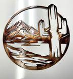 Arizona Cactus Circle Metal Wall Art - Copper - 14" x 13 3/4"