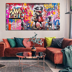 CIRABKY Colorful Canvas Wall-Art - Graffiti Art Wall Decor for Living Room - Boy and Girl Print Big Painting Size 29" x 59"