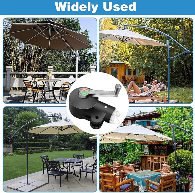 Patio Umbrella Parts - Cantilever Umbrella Stand with Adjustable Rocking Handle, Suitable for Courtyard and Garden
