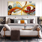 Large Abstract Canvas Wall Art for Living Room Bedroom Home Office Modern Wall Decor Line Geometric Abstract Picture Framed Canvas Prints Size 30x60