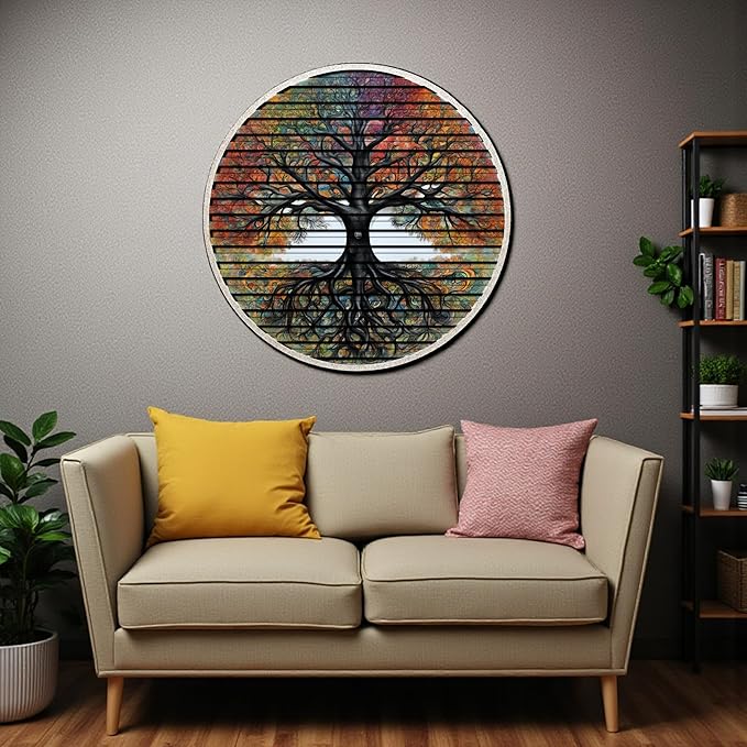 Tree Of Life, Carved Wood Wall Art, 3D Wall Decor, Home Decor, Housewarming Gift, Wall Hangings, Round Wall Art, Wooden Wall Decor,Home Art, Home Decor