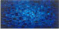 MyArton Large Abstract Dark Blue Square Canvas Wall Art Hand Painted Textured Oil Painting on Canvas Ready To Hang Artwork 56x28inch