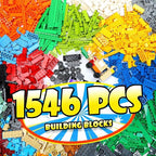 Lekebaby Classic 1546 Pieces Building Bricks Kit Basic Brick Set for Kids Creative Play, Compatible with All Major Brands,Educational Toy for Boys Girls 6 Years Old and Up