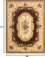Rugs.com Chateau Collection Rug – 9' x 12' Brown Medium Rug Perfect for Living Rooms, Large Dining Rooms, Open Floorplans