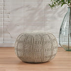 Christopher Knight Home Yuny Fabric Pouf, Grey