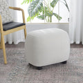 KINWELL Round Boucle Upholstered Ottoman Chair, Footstool with Soft Padded Seat, Fully Assembled Modern Sofa Couch Footrest, Extra Seating for Bedroom Entryway, Beige(18.5" D x 23" W x 16.5" H)