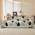 MYSKY HOME Boho Couch Cover for Dogs Washable Black Rhombic Couch Sofa Protector for Loveseat Sofa with Pets Friendly Chenille Geometric Sofa Covers Soft Durable Farmhouse Sofa Slipcovers, 71" X102"