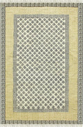 Kilim Rug 5x7 Area Rug Beige & Black Cotton Dhurrie Oriental Thick 0.19 inches Stone Easy Washable Rug Hand Wash Cotton Carpet Flatweave Rug Indoor Outdoor Rugs for Living Room, Bedroom