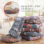 Codi Meditation Floor Pillow, Boho Pillows Seating for Adults and Kids, Large Cushion for Yoga Living Room Tatami Sitting, Memory Foam Added, 22x22 Inch Pack of 2, Round - Multi Blaidiere