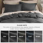 Bedsure Luxury Waffle Duvet Cover Queen Size - Textured Duvet Cover Set, Soft, Breathable Bedding Set (90"x90") with 2 Pillow Shams for All Season, Charcoal, Comforter Not Included