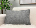 Aiking Home Woven Fine Faux Linen Throw Pillow Cover, Size 12"x18", Gray