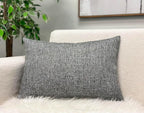 Aiking Home Woven Fine Faux Linen Throw Pillow Cover, Size 12"x18", Gray