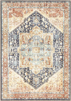 Keen Home Design 9x12 Rug - Machine Washable Area Rug with Non-Slip Backing, Ideal for Living Room, Dining Room, Bedroom - Vintage, Easy Clean, Durable, Low Pile Rug - (9' x 12')
