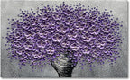 Epicler art hand-painted purple 3D flower decorative oil painting, flower wall decorative frame wall Art, modern Art living room, bedroom, office, hotel restaurant wall Art 28x40 inch