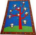 KIDCARPET.COM Ten Little Monkeys Rectangle Classroom Rug | Bordered Area Rug for Preschool Daycare Learning, 4' x 6'