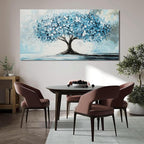 Canvas Wall Art Decor Canvas Art Wall Decor Tree of Life Wall Art Modern Blue White Wall Art Prints Large Artwork for Walls Wall Art Pictures for Living Room for Bedroom Office Decor 24" X 48"