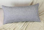 Aiking Home Woven Fine Faux Linen Throw Pillow Cover, Size 12"x24", Light Grey